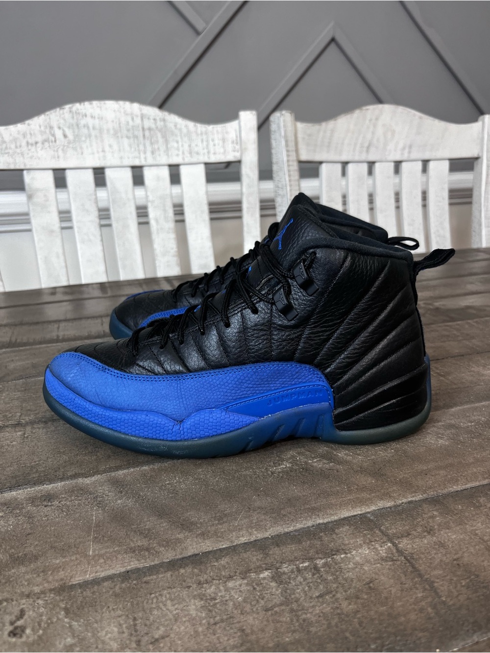 Jordan Retro 12 Black and Royal Blue Men’s Sneakers